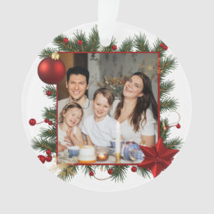 Ornamento Moldura de ano novo com estrela vermelha Foto Famí