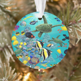 Ornamento Molokini Cove Havaí - Ilustração de Peixes Tropica