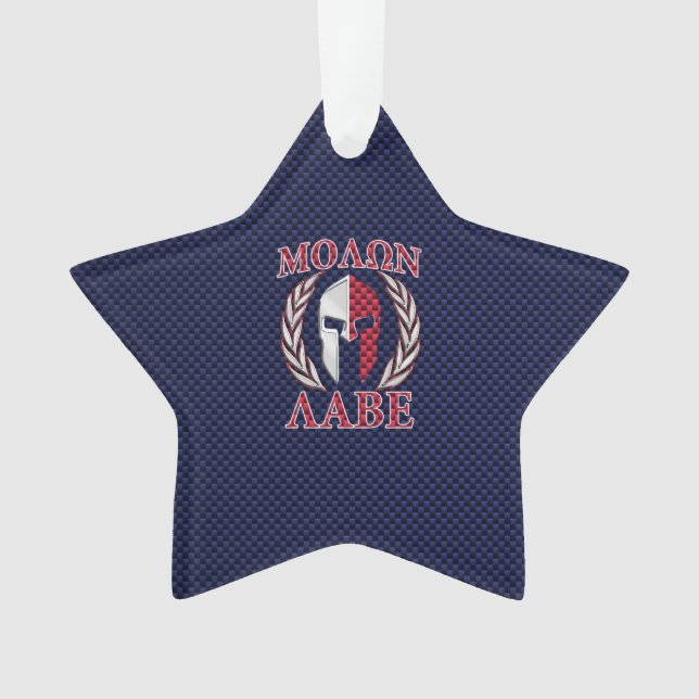 Ornamento Molon Labe Spartan Warrior Fibra de Carbono (Frente)