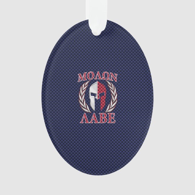 Ornamento Molon Labe Spartan Warrior Fibra de Carbono (Frente)