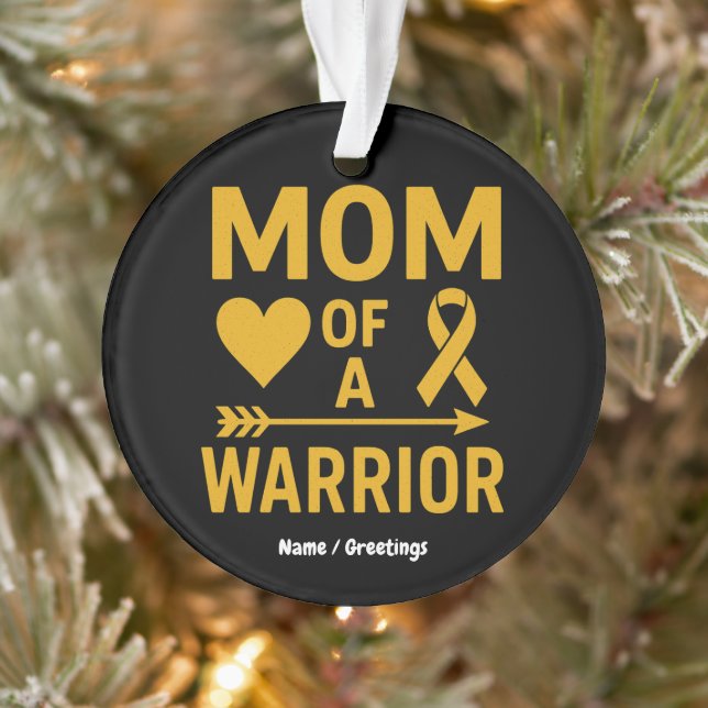 Ornamento Mom of a Warrior Childhood Cancer Awareness Design (Árvore)