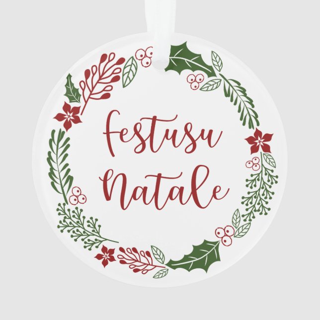 Ornamento Monégasque Merry Christmas Wreath, Festusu Natale (Verso)