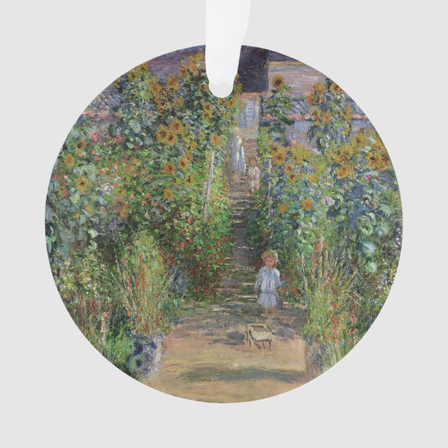 Ornamento Monet Garden Vetheuil Impressionim Pintura (Frente)