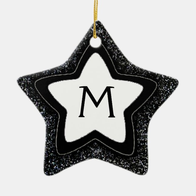 Ornamento monográfico personalizável de estrela br (Frente)