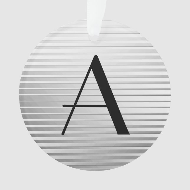 Ornamento Monograma Arte Deco Silver Stin (Frente)