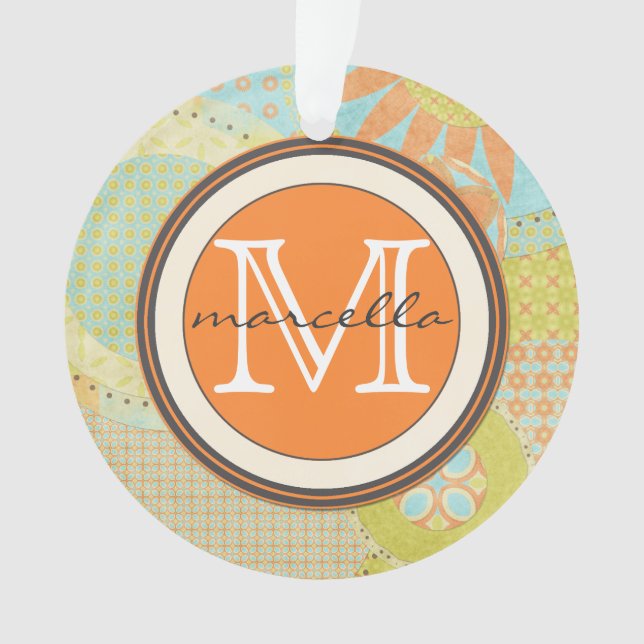 Ornamento Monograma brilhante das multi formas geométricas (Frente)