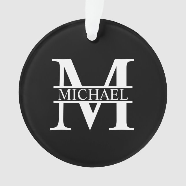 Ornamento Monograma e Nome Personalizados (Frente)