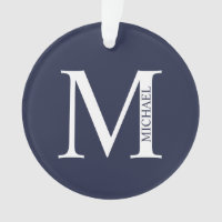Monograma e Nome Personalizados Azul-marinho