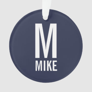 Ornamento Monograma e Nome Personalizados em Negrito Moderno