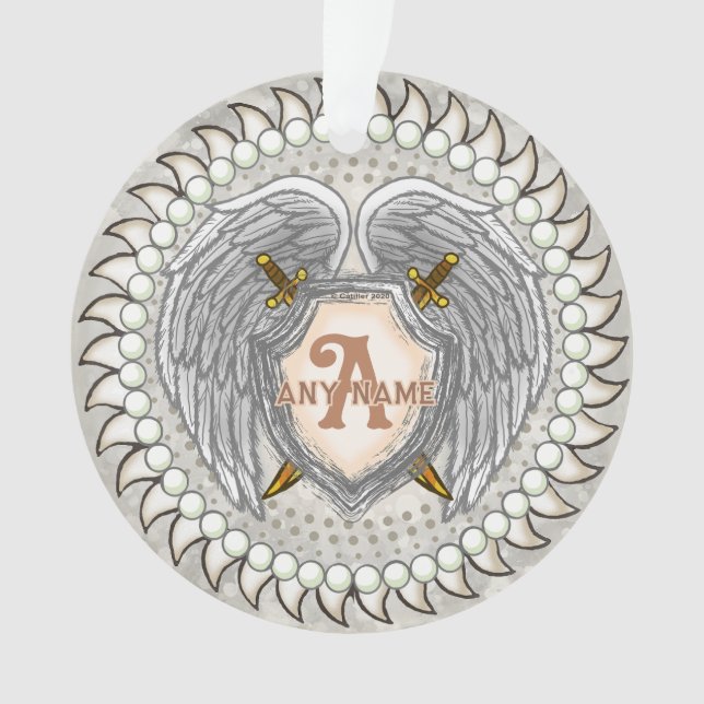 Ornamento Monograma Espada Asas  (Frente)