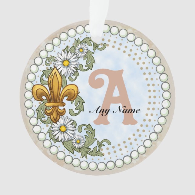 Ornamento Monograma Flor de Lis (Frente)