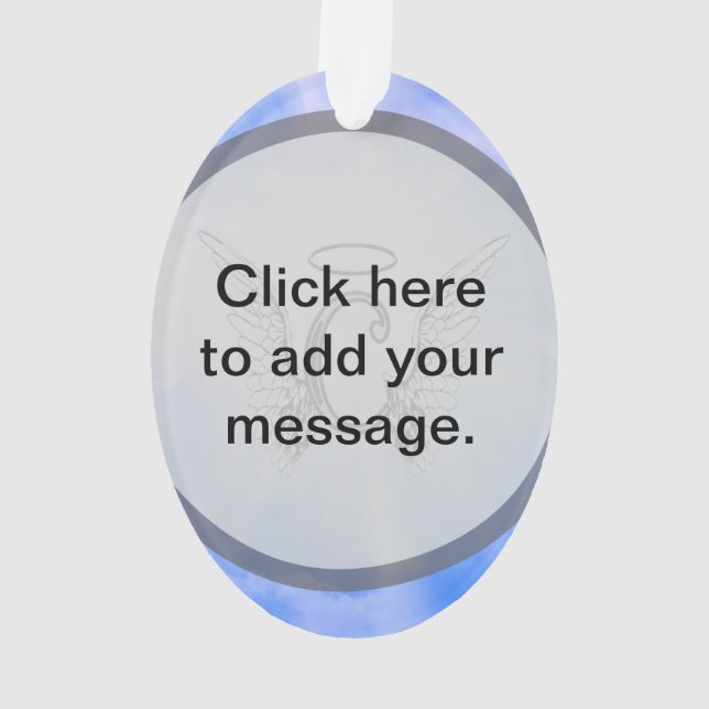 Ornamento Monograma inicial C com asas do anjo, nuvens do (Verso)