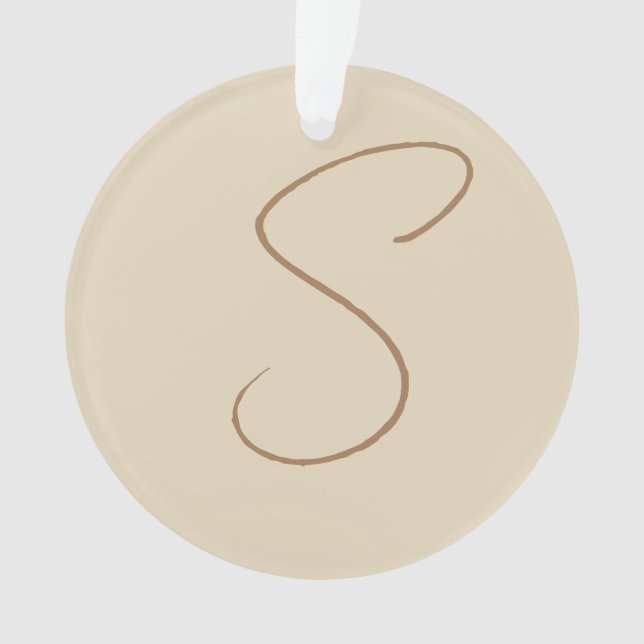 Ornamento Monograma inicial clássico escrito à mão bege (Frente)