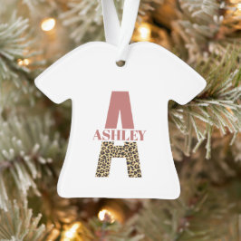 Ornamento Monograma Personalizado Uma Impressão Colar Rosa