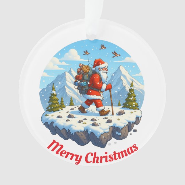 Ornamento Montanha de Papais noeis únicos (Frente)