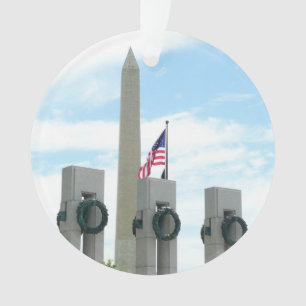 Ornamento Monumento de Washington e memorial de WWII na C.C.