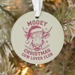Ornamento Mooey Christmas Western Cow Lover Club Xmas Season