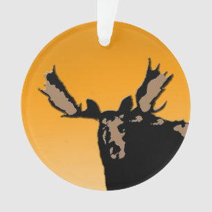 Ornamento Moose no Sunset - Arte original sobre a vida selva