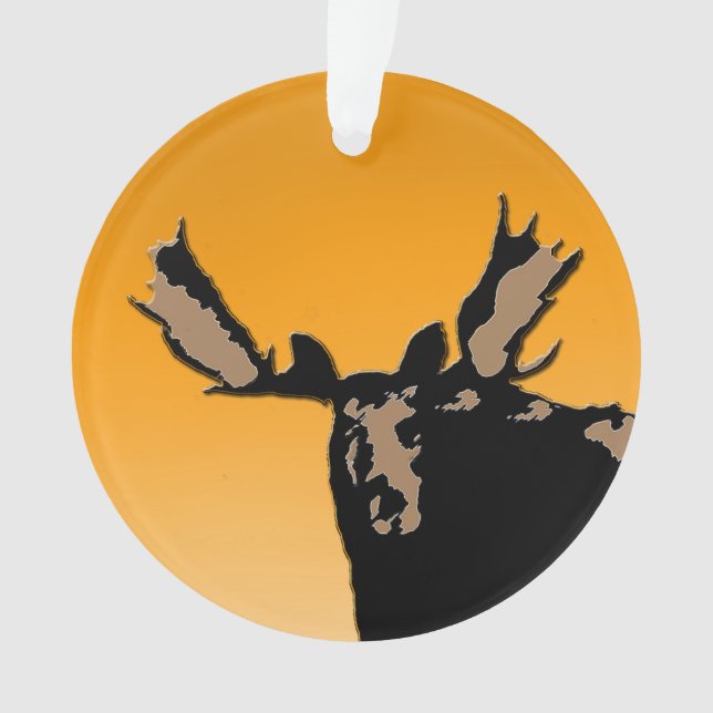 Ornamento Moose no Sunset - Arte original sobre a vida selva (Frente)