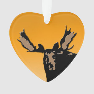 Ornamento Moose no Sunset - Arte original sobre a vida selva