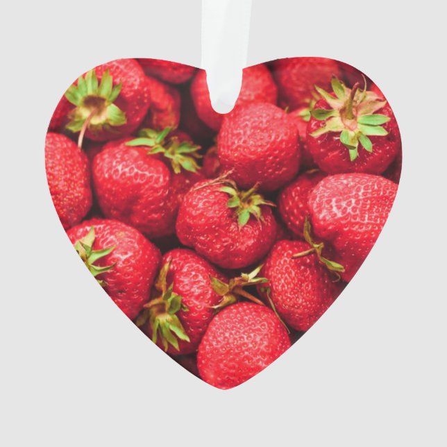 Ornamento Morangos Vermelho Delicioso Morango (Verso)