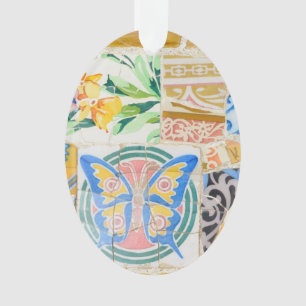 Ornamento Mosaicos de Guell do parque