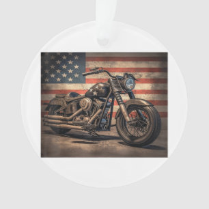 Ornamento Motorcycle USA Flag Biker