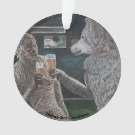 Ornamento Mummy Werewolf Bebendo Fantasy Arylic Ornament