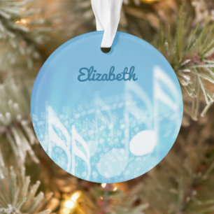 Ornamento Música Azul Personalizada