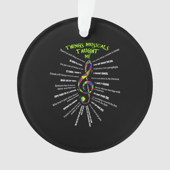 Ornamento Música São Coisas Que Musicais Me Ensinaram Ator 3 (Frente)