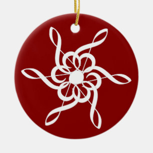 Ornamento Musical de Clef Snowflake de Red Treble