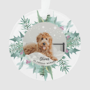 Ornamento Na Memória Carinhosa Foto de Cachorro de Natal