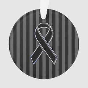 Ornamento Na moda Black Ribbon Awarness Vertical Strips