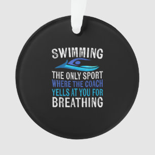Ornamento Nadar Apenas Esporte Onde O Treinador Swimmer Ofer