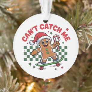 Ornamento Não Posso Ser Pego No Natal Skate De Pão De Mel