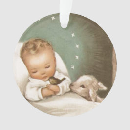 Ornamento Natais vintages Bebê Jesus com Lamb