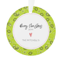 Natal anual do nome do padrão Bandana verde