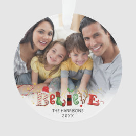 Ornamento Natal BELIEVE 2 Fotos