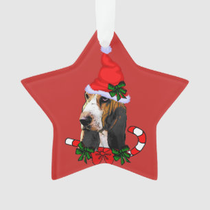 Ornamento Natal Cachorro Basset Fofo