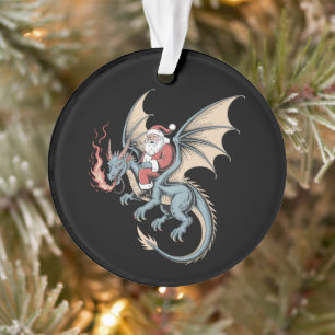 Ornamento Natal Cavalgando Dragão Fogo Respirando Natal