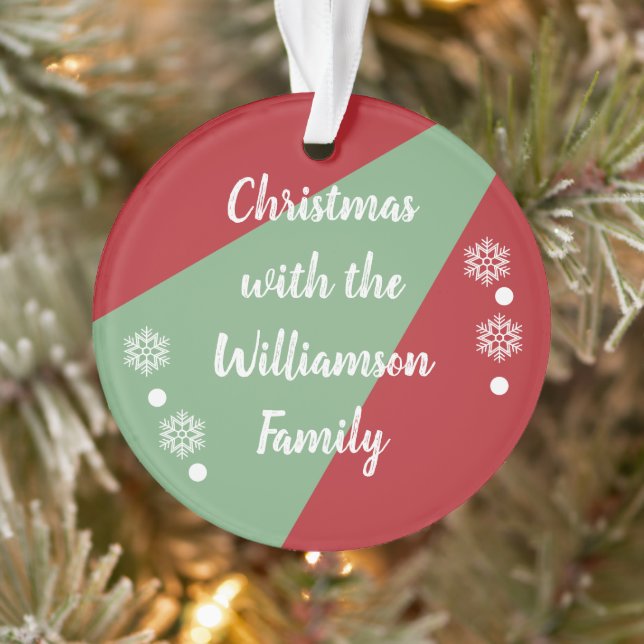 Ornamento Natal com a família vermelha e verde (Árvore)