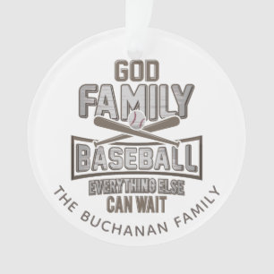 Ornamento Natal da família de beisebol Deus