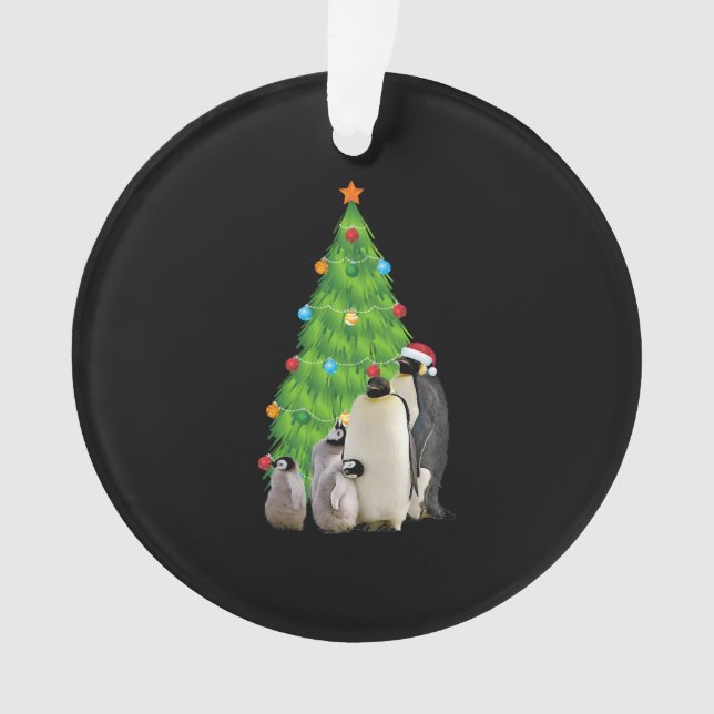 Ornamento Natal da Família Pinguim (Frente)