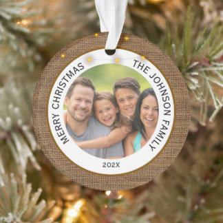 Ornamento Natal da família rustic Farmhouse