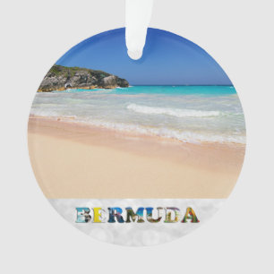 Ornamento Natal da praia de areia rosa da baía das ferradur