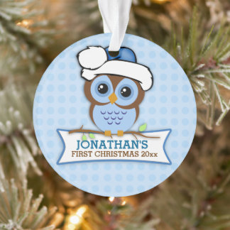 Ornamento Natal de 1rua de Blue Owl Baby