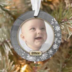 Ornamento Natal de 1rua de Silver Frame Baby