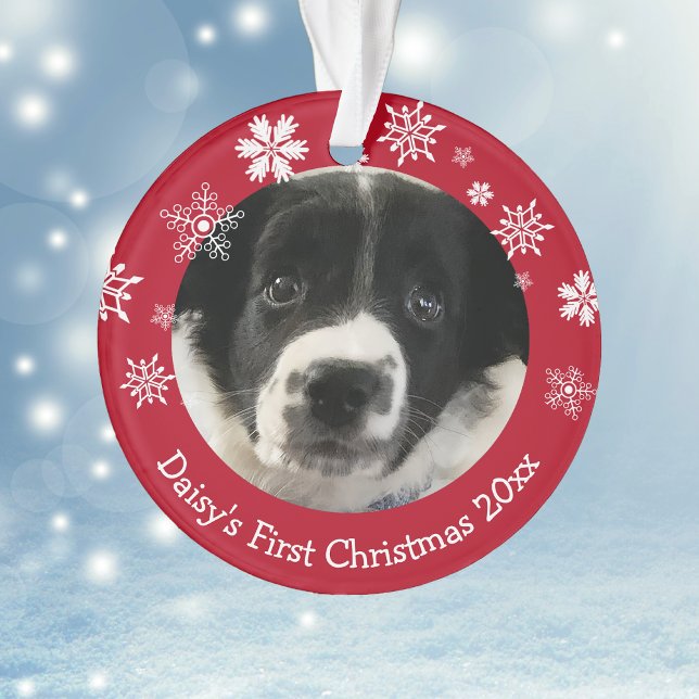 Ornamento Natal de Cachorro Personalizado Primeiro Natal (Criador carregado)