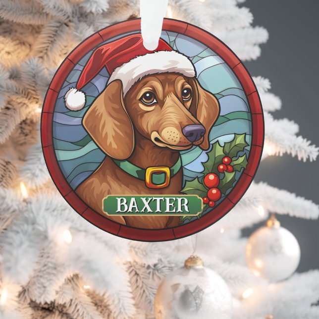 Ornamento Natal de Dachsund Personalizado (Custom Dachsund Ornament)