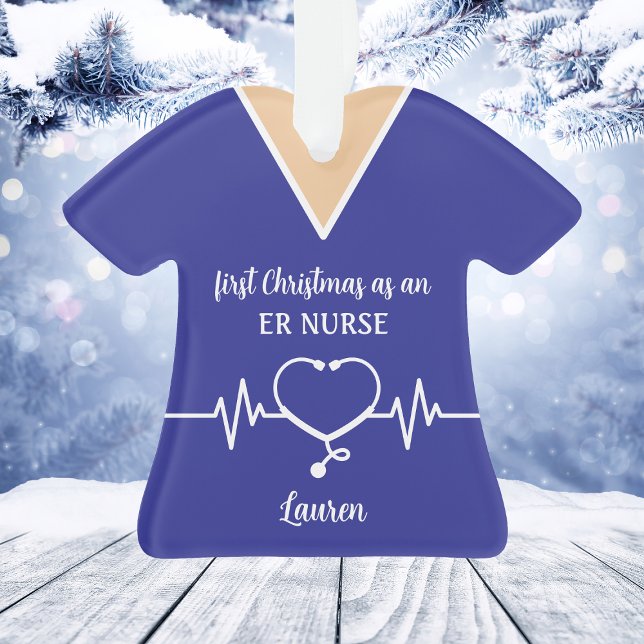 Ornamento Natal de enfermeira personalizada (Personalized ER Nurse Christmas Ornament
)